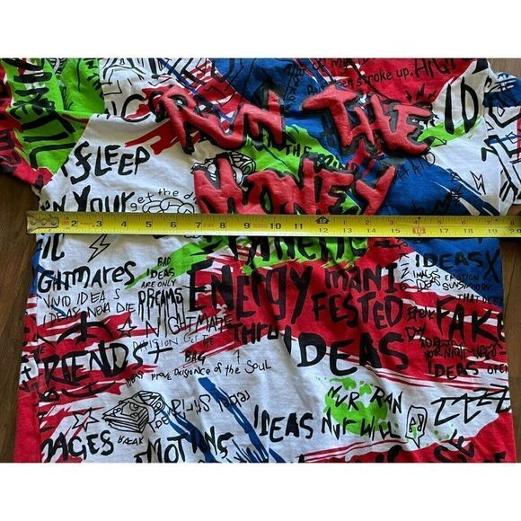 Another Hype Piece Graphic Print Tee Size XL "Run The Money" NYC Graffiti - Picture 5 of 6